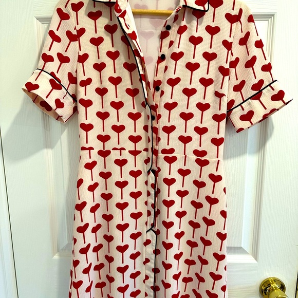 Top shop Red Heart dress with black piping - Picture 5 of 12